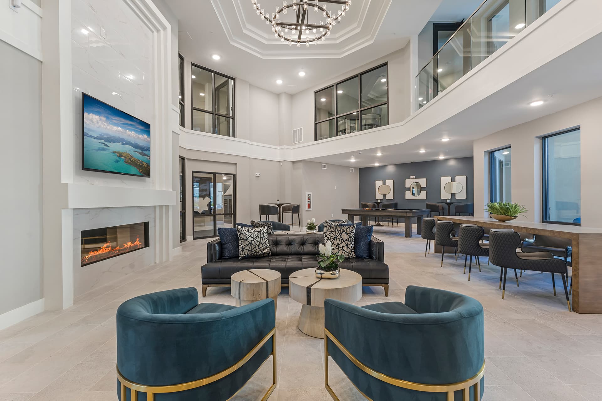 Stylish living room design in Elysian Living Las Vegas community