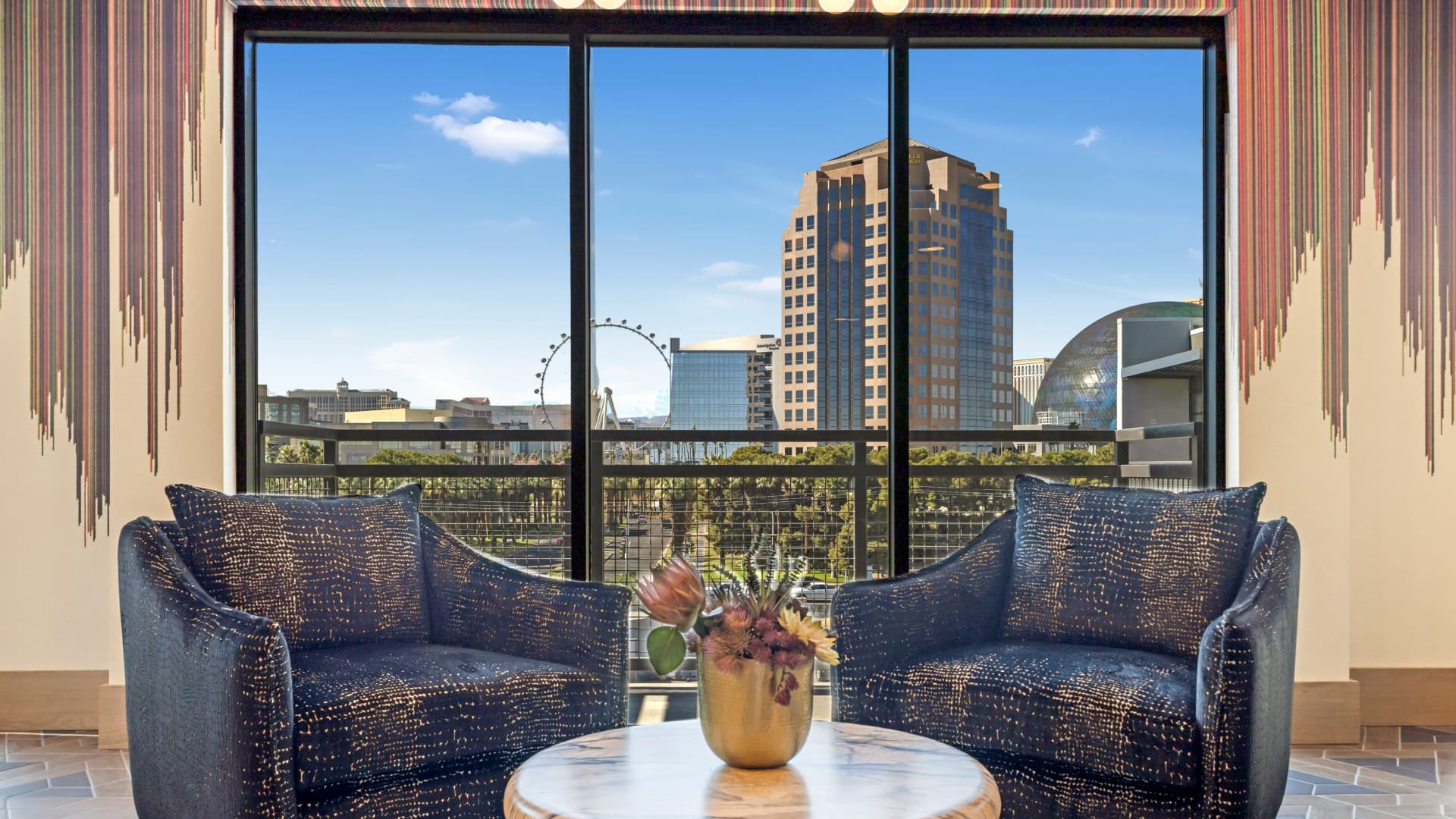 Balcony view from luxury apartment in downtown